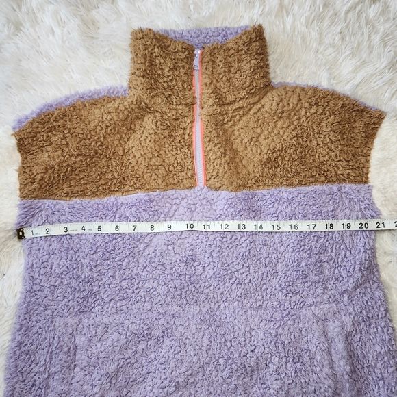 Gap Colorblock Sherpa Teddy 1/4 Zip Pullover Henley Sweater - Picture 6 of 10